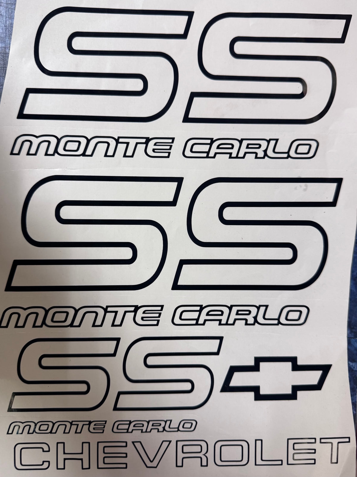Monte Carlo SS badge decals 1987- 1988