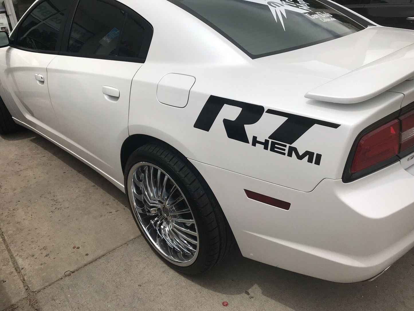 MATTE BLACK Decal Graphics Vinyl RT HEMI MOPAR R/T FOR CHARGER (VARIOUS COLORS)