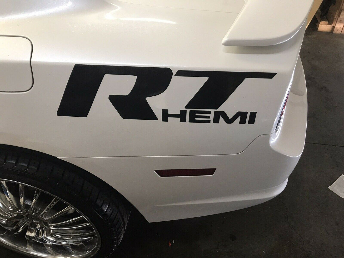MATTE BLACK Decal Graphics Vinyl RT HEMI MOPAR R/T FOR CHARGER (VARIOUS COLORS)