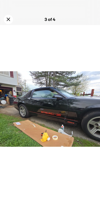 1985-1990 IROC Z DOOR DECALS - SET OF 2  CAMARO, Z 28 Solid Or Stripes