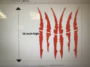 Claw Decal Monster Claws Scratch Decal etc (Various colors avail)