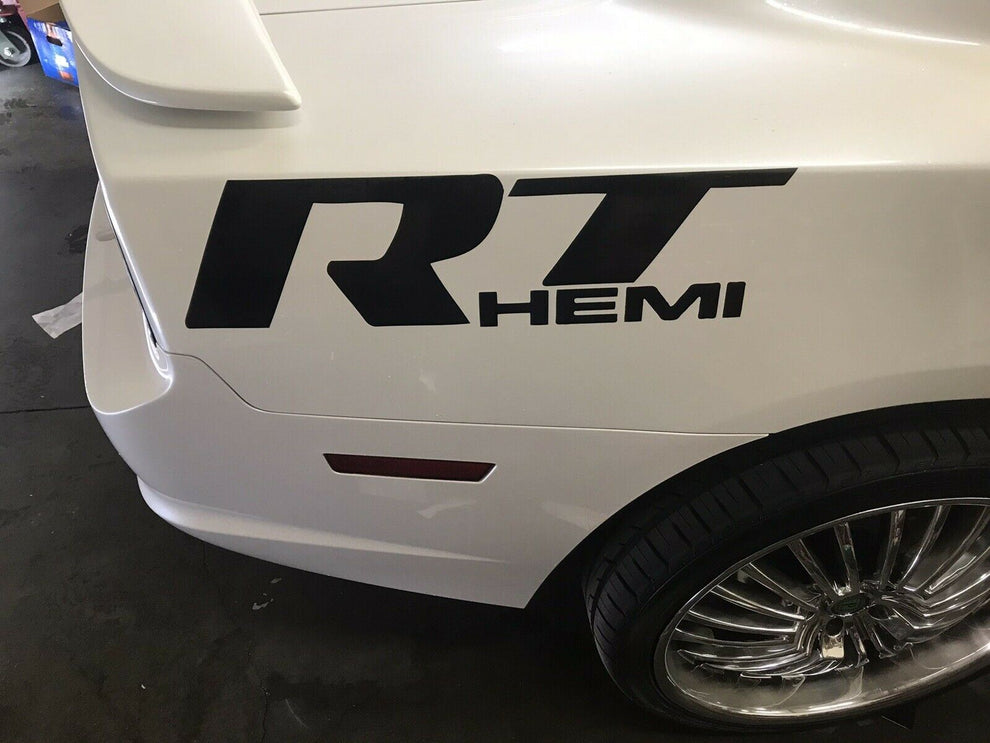 MATTE BLACK Decal Graphics Vinyl RT HEMI MOPAR R/T FOR CHARGER (VARIOU ...