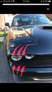 Headlight Claw Scratch Small Vinyl Decal Kit (Various Colors Avail)