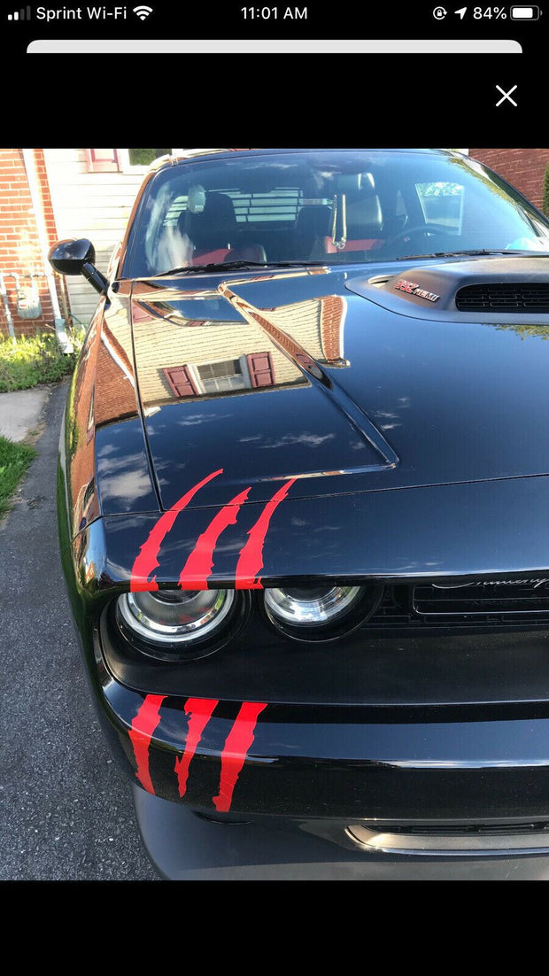Headlight Claw Scratch Small Vinyl Decal Kit (Various Colors Avail)