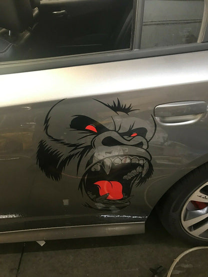 Gorilla Face w/red eye Decal for 2015-2020 Dodge Challenger Charger Hellcat SRT