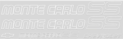 MONTE CARLO SS Style 85-86 Custom Vinyl Decal Set *2 Styles *17 Colors to Choose