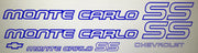 Chevrolet Monte Carlo SS Vinyl Decals