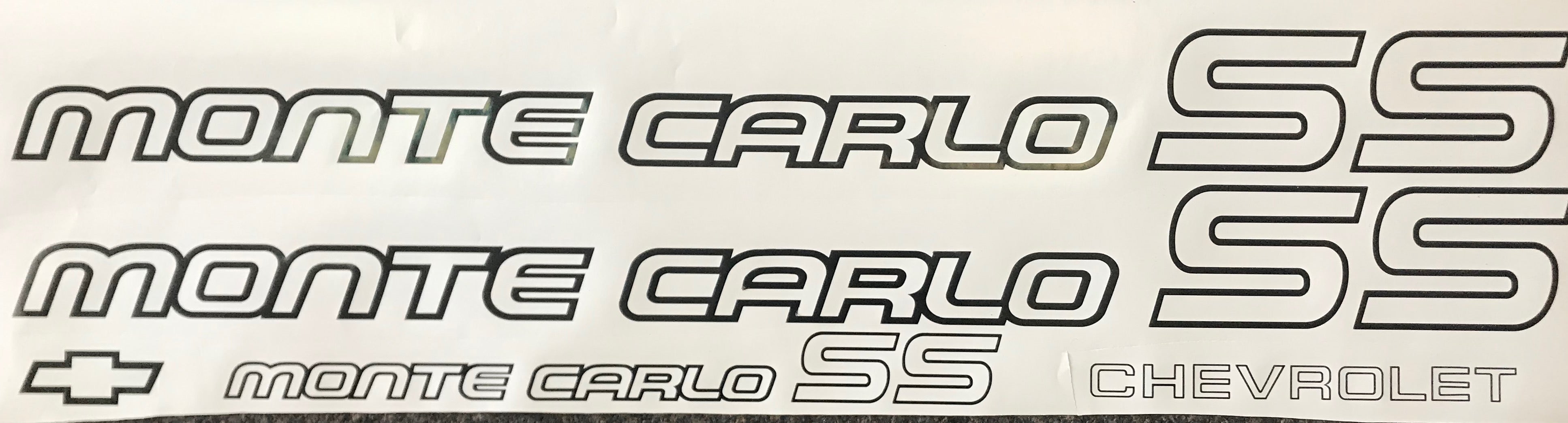 1985-1986 Chevy Monte Carlo SS Restoration Vinyl Decal Kit – Black Graphics By AlexCycles
